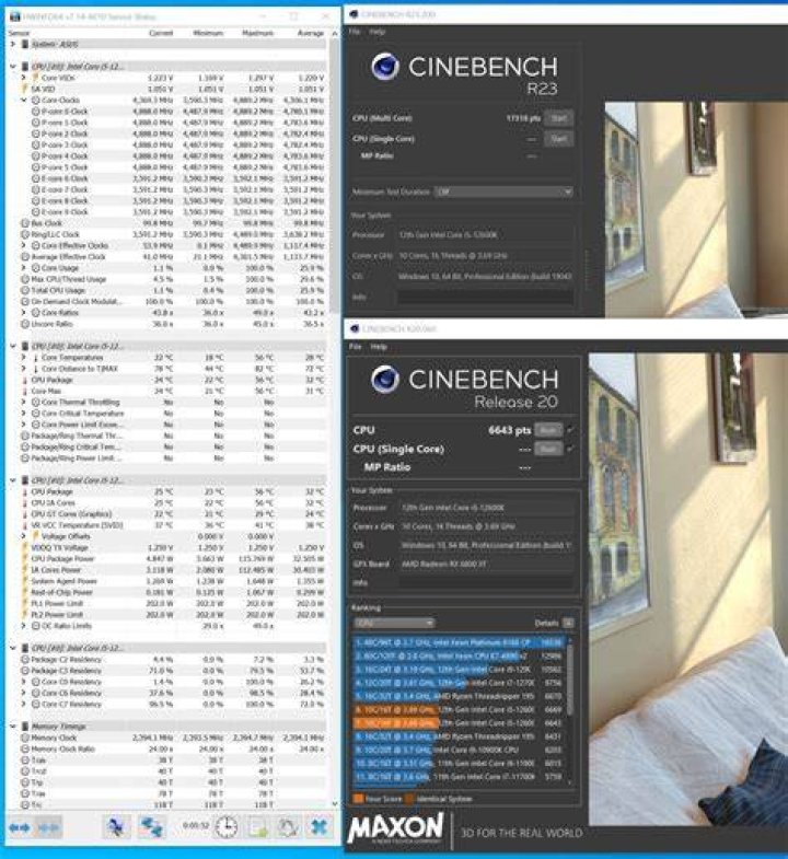 (4-6b) CineBench R20 Multi-Thread (DDR5 vs DDR4)