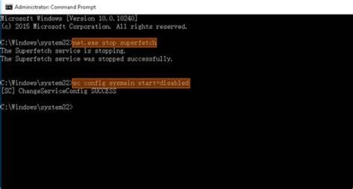 Execute command to disable superfetch windows 11